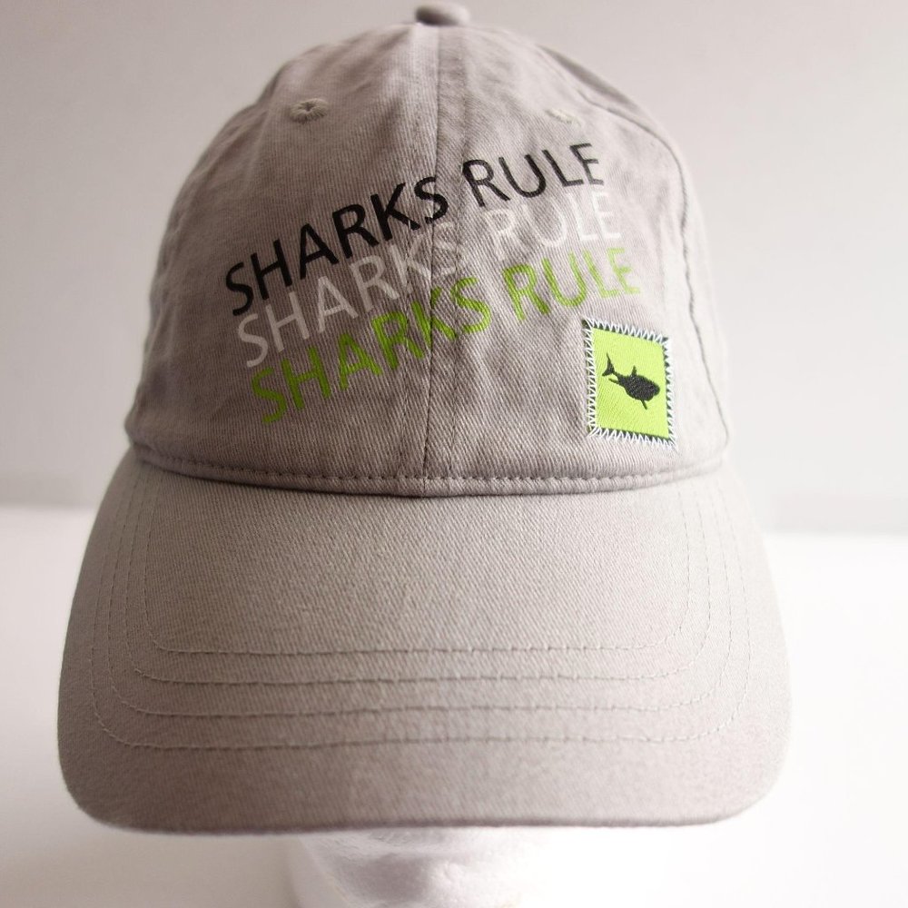 Sharks Rule Gray Adjustable Baseball Hat Cap‎